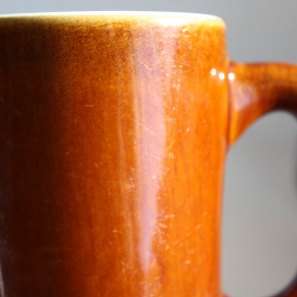 Set of 2 Hall Coffee mugs Restaurant ware Brown and White 1970s - Picture 5 of 5